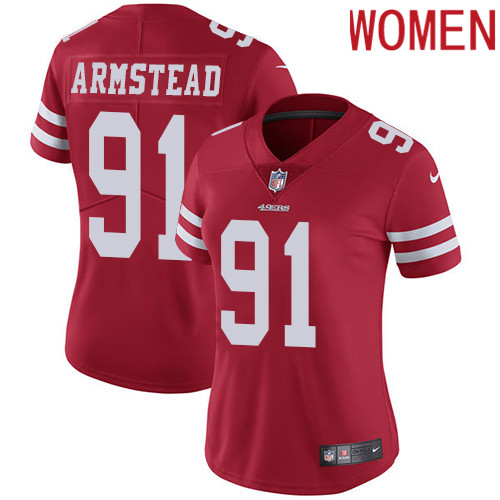 2019 Women San Francisco 49ers #91 Armstead red Nike Vapor Untouchable Limited NFL Jersey->cincinnati bengals->NFL Jersey